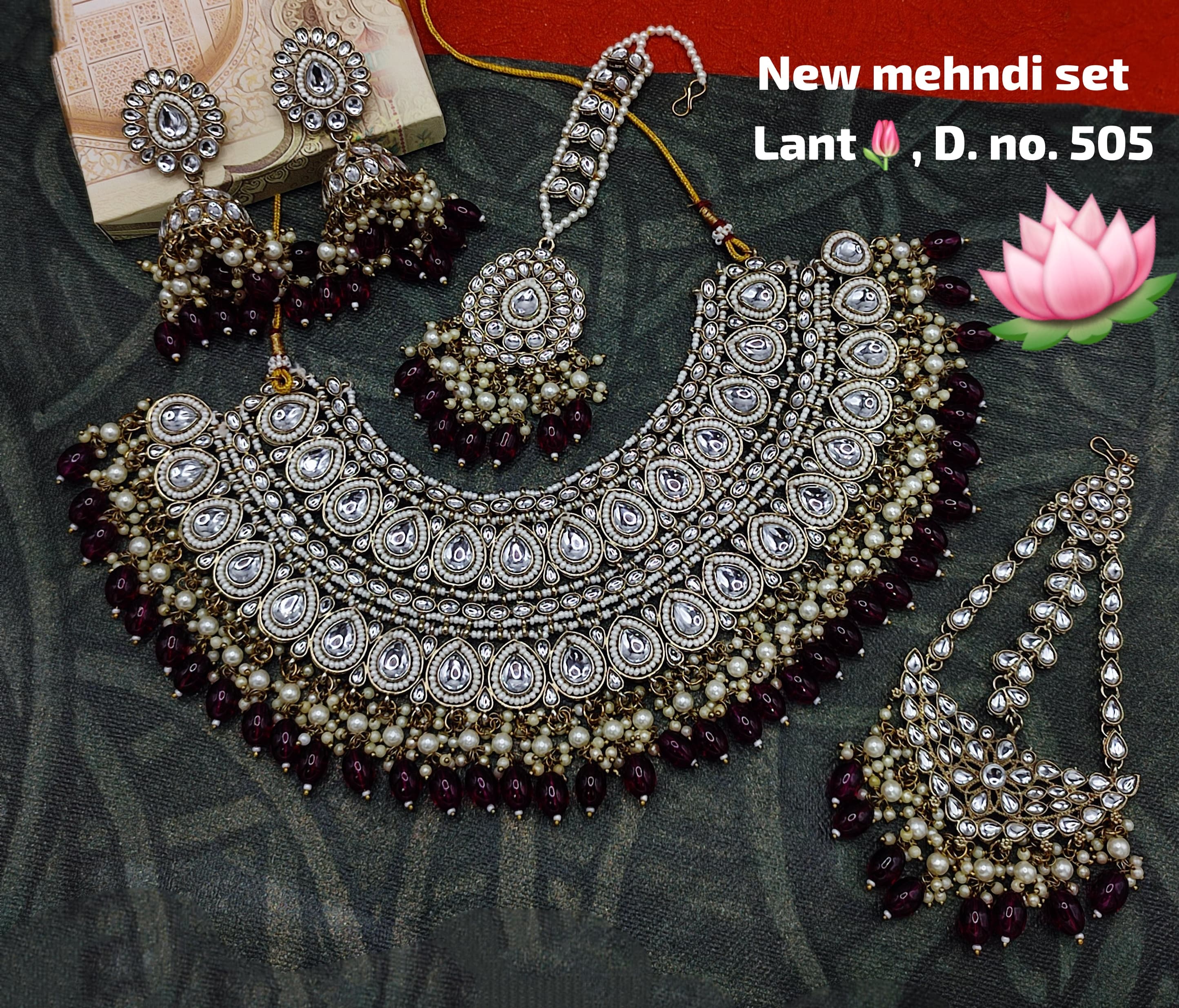 Antique Gold Plated Choker Jewellery Set
